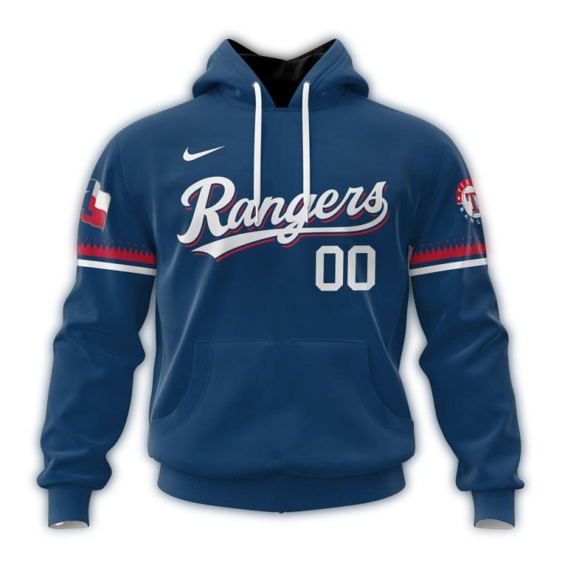 Personalized Texas Rangers Alternate Navy AOP Hoodie 1