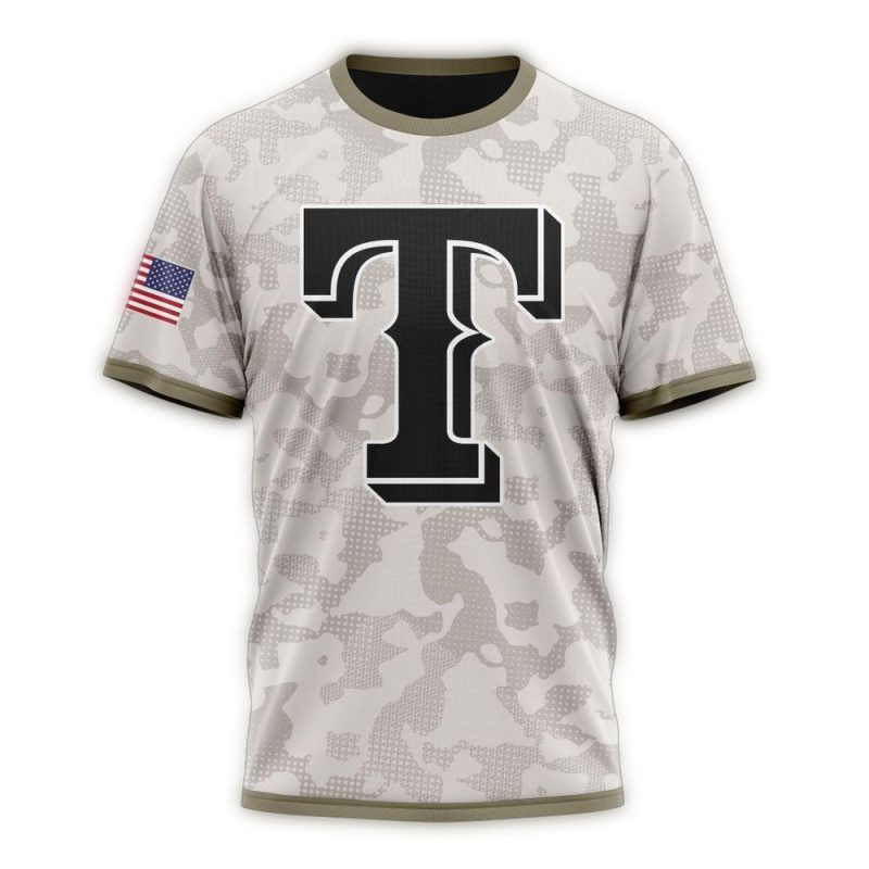 Personalized Texas Rangers Armed Forces Day AOP T shirt 1