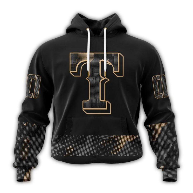 Personalized Texas Rangers Armed Forces Day Black AOP Hoodie 1