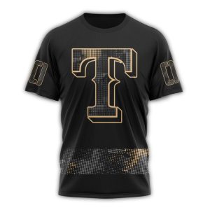 Personalized Texas Rangers Armed Forces Day Black All-Over Print T-Shirt