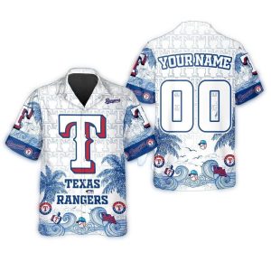Custom Texas Rangers Big Wave Hawaiian Shirt For Fans