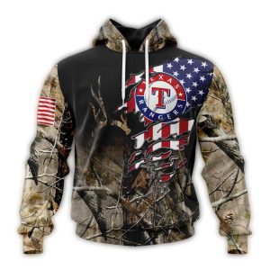 Personalized Texas Rangers Camo Realtree Hunting All-Over Print Hoodie