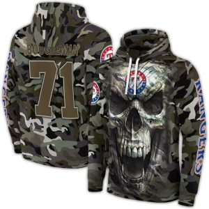 Personalized Texas Rangers Camo Skull All-Over Print Hoodie