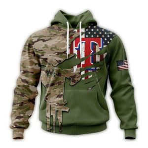 Personalized Texas Rangers Camo Veterans Day All-Over Print Hoodie