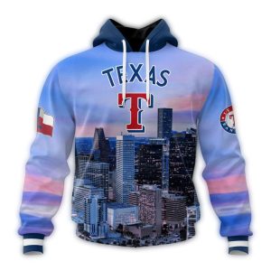 Personalized Texas Rangers Cityscape All-Over Print Hoodie