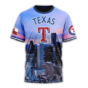 Personalized Texas Rangers Cityscape All-Over Print T-Shirt