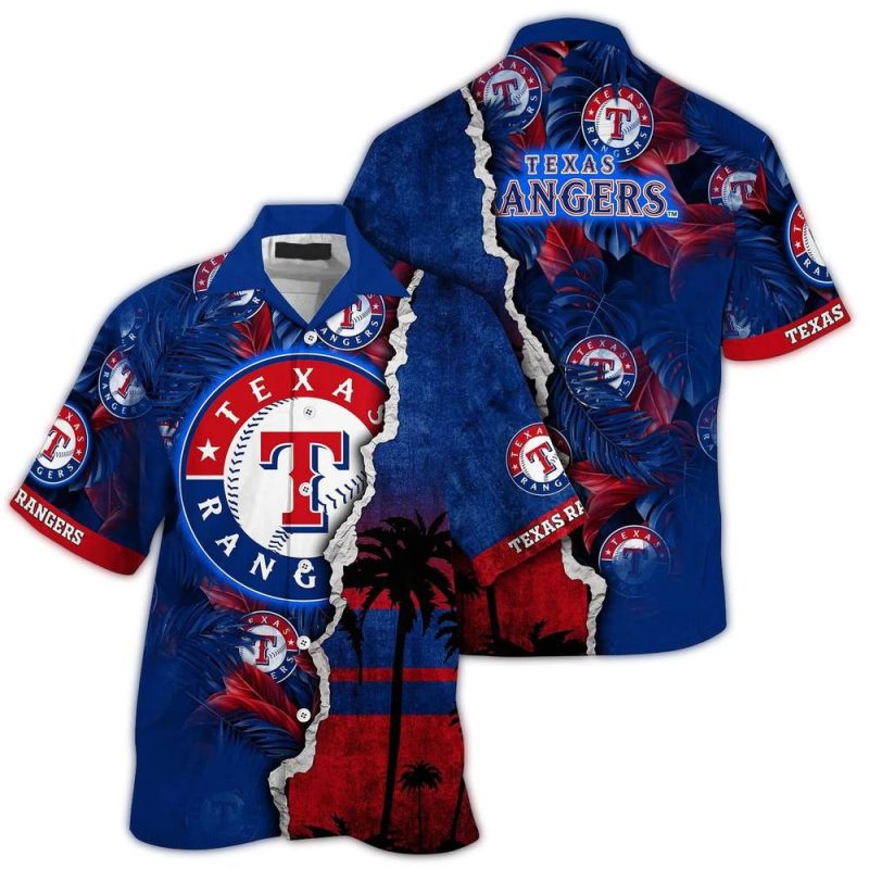 Personalized Texas Rangers Coconut Tropical Hawaiian Shirt 1