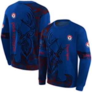 Personalized Texas Rangers Deer Silhouette All-Over Print Sweatshirt