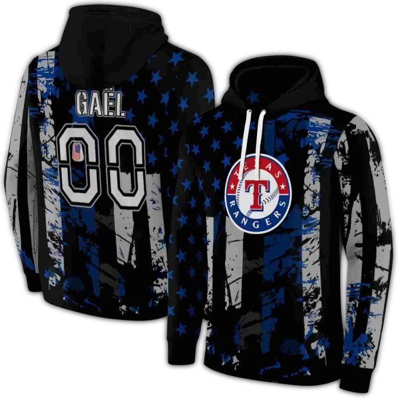 Personalized Texas Rangers Distressed Flag AOP Hoodie 1