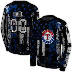 Personalized Texas Rangers Distressed Flag All-Over Print Sweatshirt