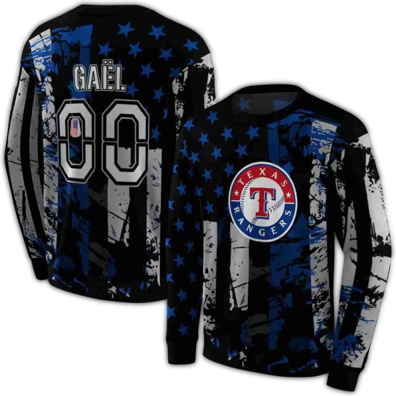 Personalized Texas Rangers Distressed Flag AOP Sweatshirt 1