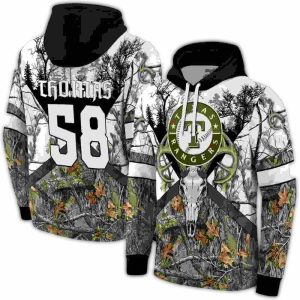 Personalized Texas Rangers Forest Silhouette All-Over Print Hoodie