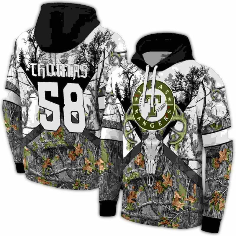 Personalized Texas Rangers Forest Silhouette AOP Hoodie 1