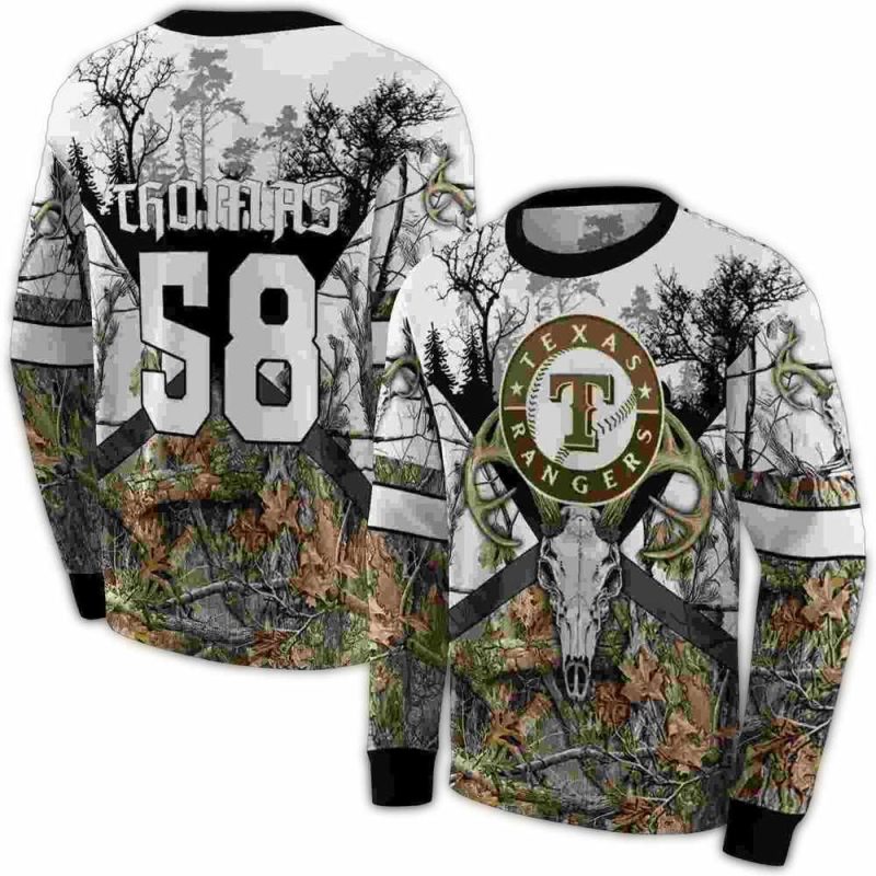 Personalized Texas Rangers Forest Silhouette AOP Sweatshirt 1