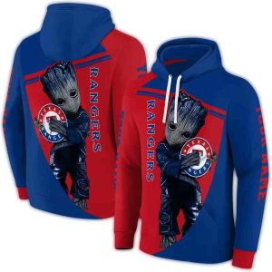 Personalized Texas Rangers Groot All-Over Print Hoodie