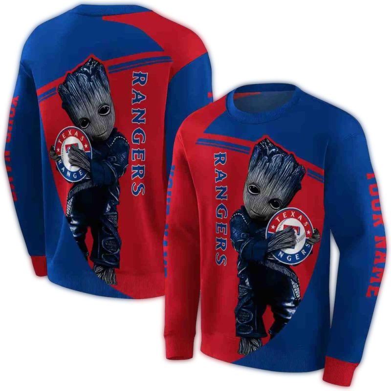 Personalized Texas Rangers Groot AOP Sweatshirt 1