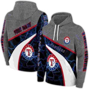 Personalized Texas Rangers Hexagonal Mesh All-Over Print Hoodie