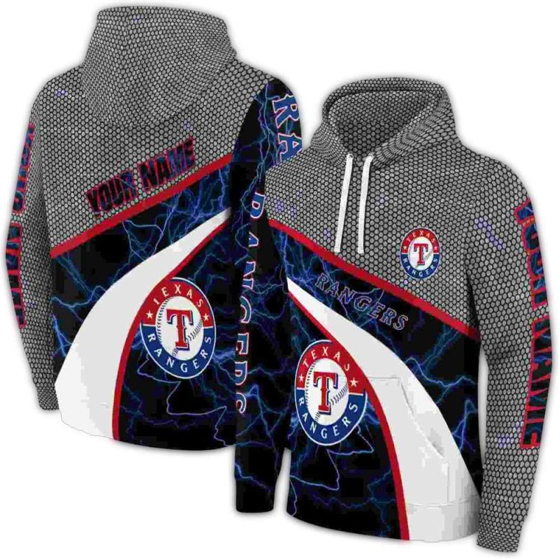 Personalized Texas Rangers Hexagonal Mesh AOP Hoodie 1