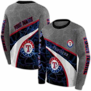 Personalized Texas Rangers Hexagonal Mesh All-Over Print Sweatshirt