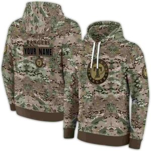 Personalized Texas Rangers Military Style All-Over Print Hoodie