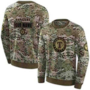 Personalized Texas Rangers Military Style All-Over Print Sweatshirt