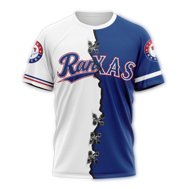 Personalized Texas Rangers Mix Jersey AOP T Shirt 1