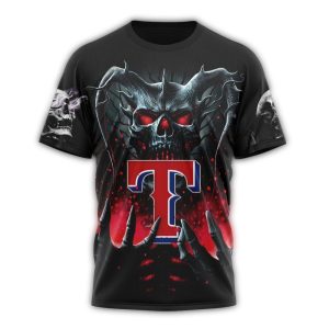 Personalized Texas Rangers Skull Halloween All-Over Print T-Shirt