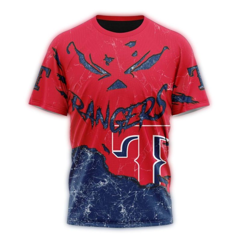 Personalized Texas Rangers Special Jack O Lantern Halloween AOP T Shirt 1