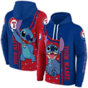 Personalized Texas Rangers Stitch All-Over Print Hoodie
