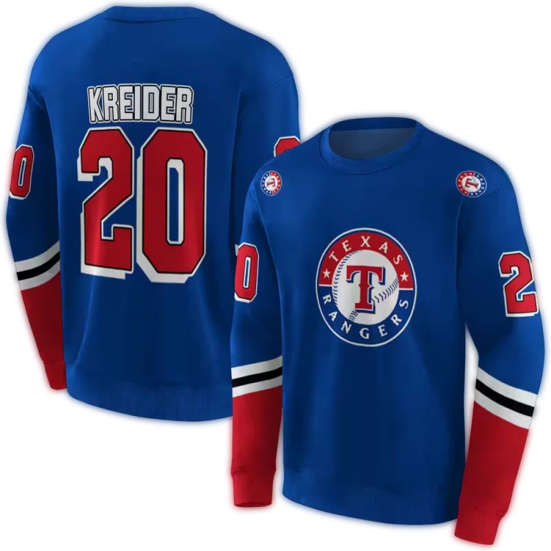 Personalized Texas Rangers Striped AOP Sweatshirt 1