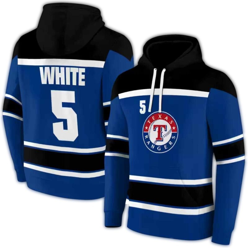 Personalized Texas Rangers Striped Pattern AOP Hoodie 1