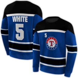 Personalized Texas Rangers Striped Pattern All-Over Print Sweatshirt