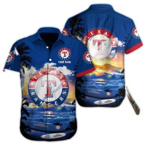 Custom Texas Rangers Surf Beach Hawaiian Shirt For Fans