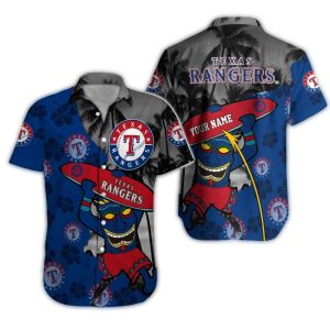Personalized Texas Rangers Tiki Surf Hawaiian Shirt For Summer Vibes