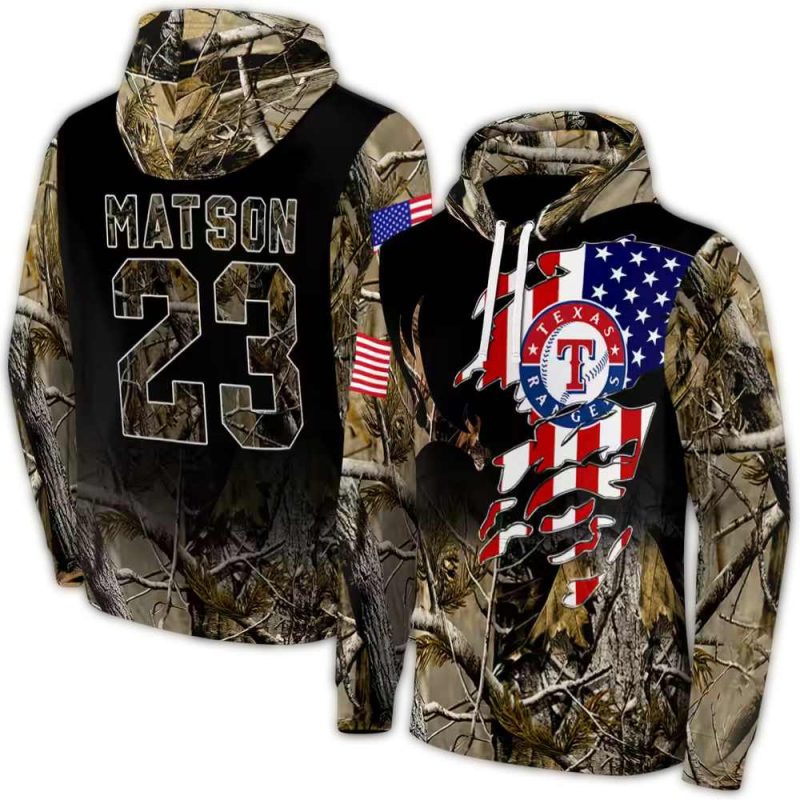 Personalized Texas Rangers Tree Camo AOP Hoodie 1