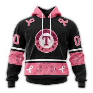 Personalized Texas Rangers We Wear Pink Breast Cancer All-Over Print Hoodie