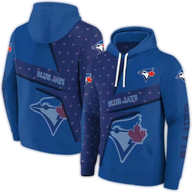 Personalized Toronto Blue Jays Abstract Shape AOP Hoodie 1