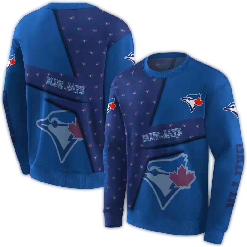 Personalized Toronto Blue Jays Abstract Shape AOP Sweatshirt 1