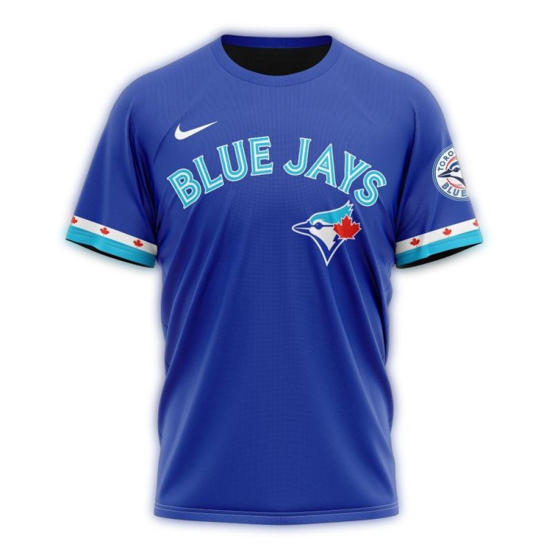 Personalized Toronto Blue Jays Alternate Blue AOP T Shirt 1