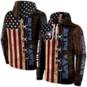 Custom Toronto Blue Jays All Over Print Hoodie - American Pride Design