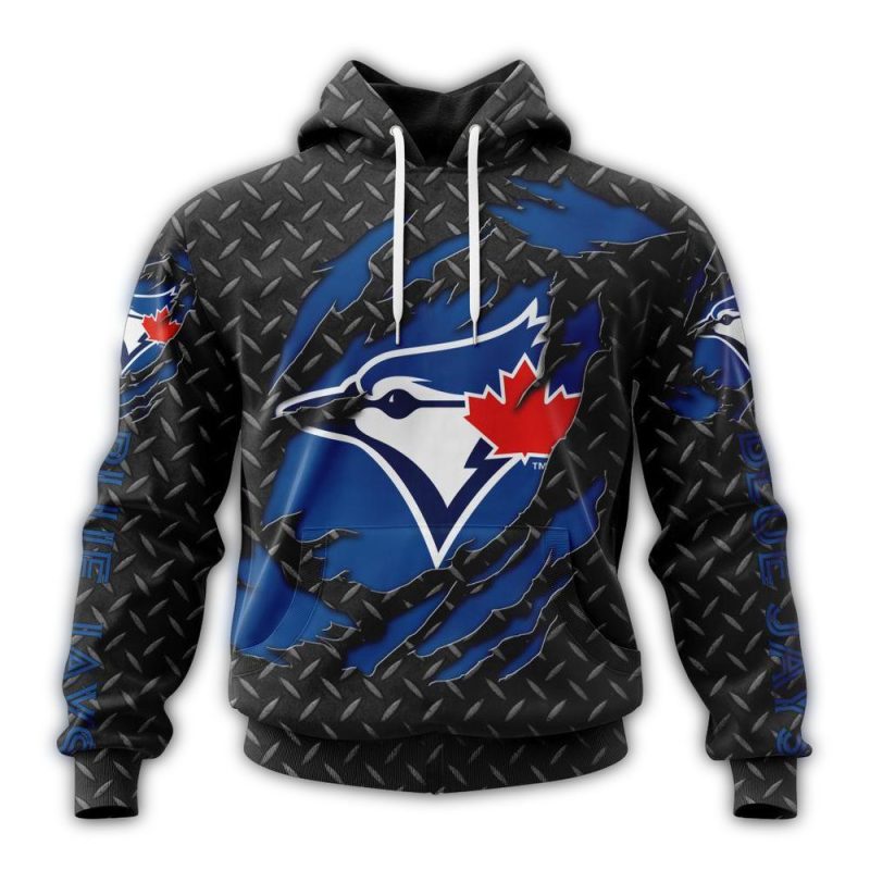 Personalized Toronto Blue Jays Black AOP Hoodie 1