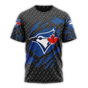 Custom Toronto Blue Jays Black All Over Print T-Shirt For Fans