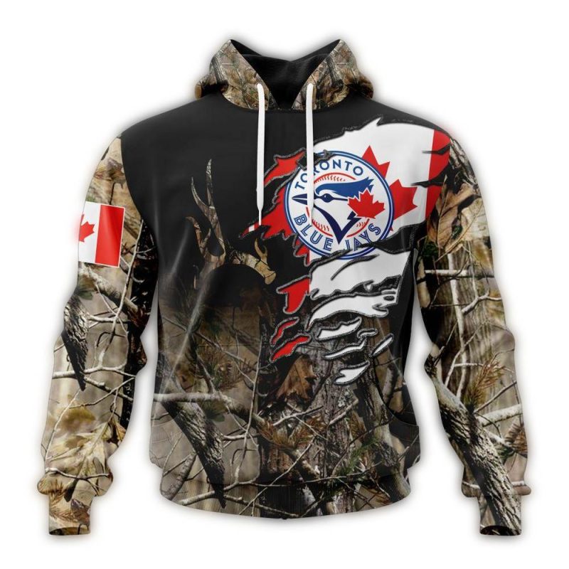 Personalized Toronto Blue Jays Camo Realtree Hunting AOP Hoodie 1