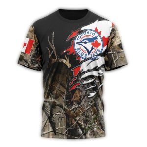 Custom Toronto Blue Jays Camo Realtree All-Over Print T-Shirt