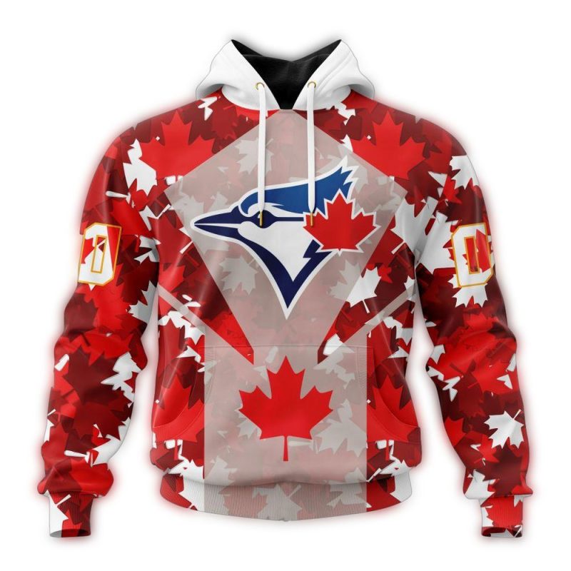 Personalized Toronto Blue Jays Canada Day AOP Hoodie 1