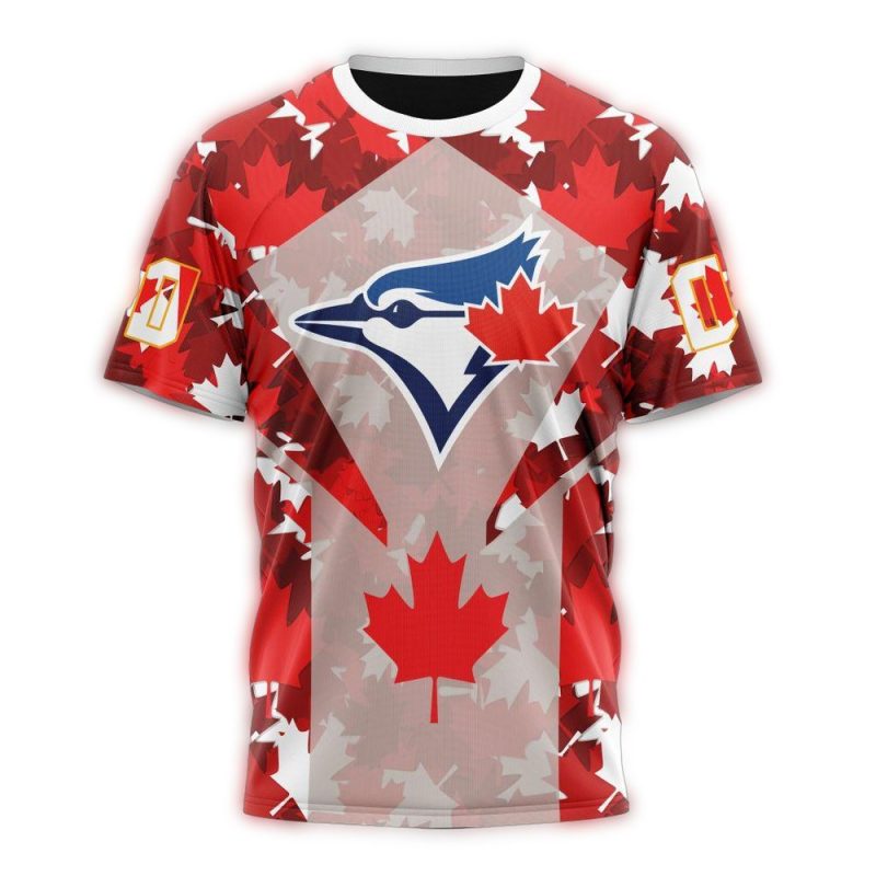 Personalized Toronto Blue Jays Canada Day AOP T Shirt 1