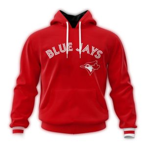 Custom Toronto Blue Jays Canada Day Red All-Over Print Hoodie