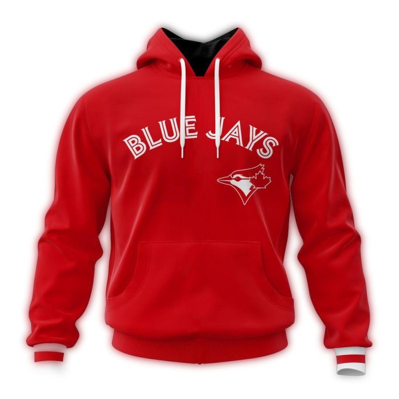 Personalized Toronto Blue Jays Canada Day Red AOP Hoodie 1