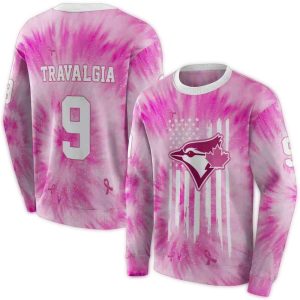Personalized Toronto Blue Jays Cancer Support Pink All Over Print Sweatshirt