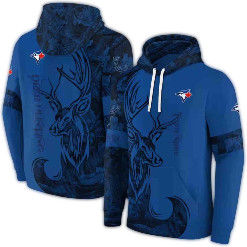Personalized Toronto Blue Jays Deer Silhouette AOP Hoodie 1